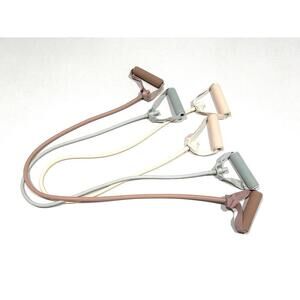 Blogilates Resistance Bands with Handles Stretch Pink Peach Blue Set of 3